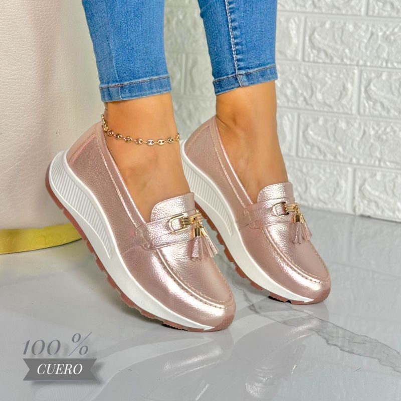EVEGONZ - MOCASIN EN CUERO MUJER CALZADO CASUAL DAMA