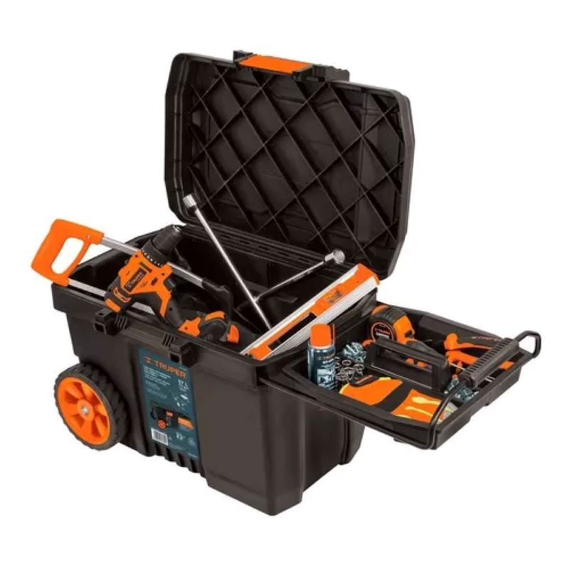 TRUPER - Caja De Herramientas Plástica 23'' Con Ruedas Truper 10902 Color Negro