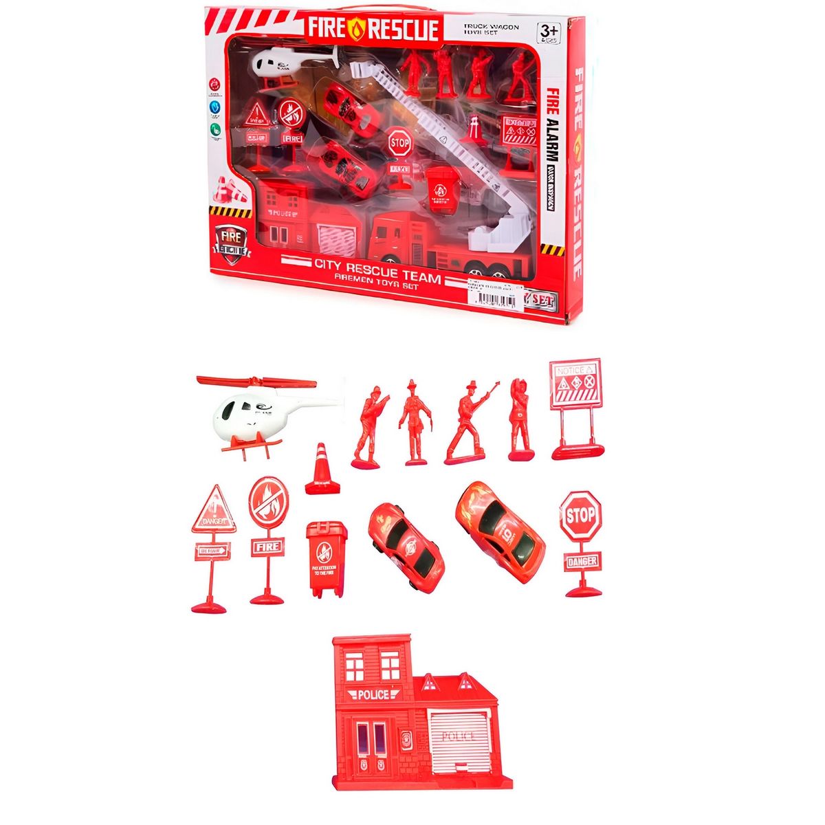 GENERICO - Carro Helicoptero Camion Estacion De Bomberos Juguete Niños