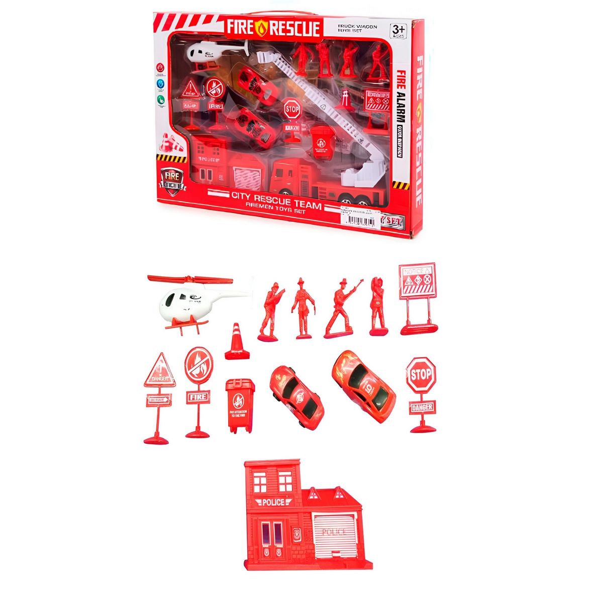 GENERICO - Carro Helicoptero Camion Estacion De Bomberos Juguete Niños