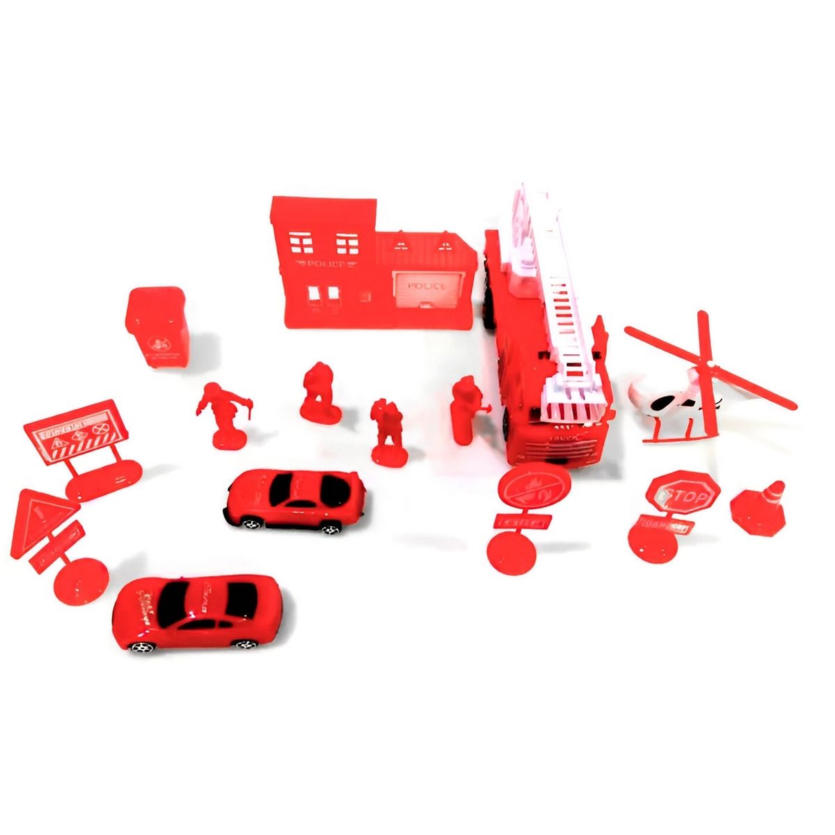 GENERICO - Carro Helicoptero Camion Estacion De Bomberos Juguete Niños