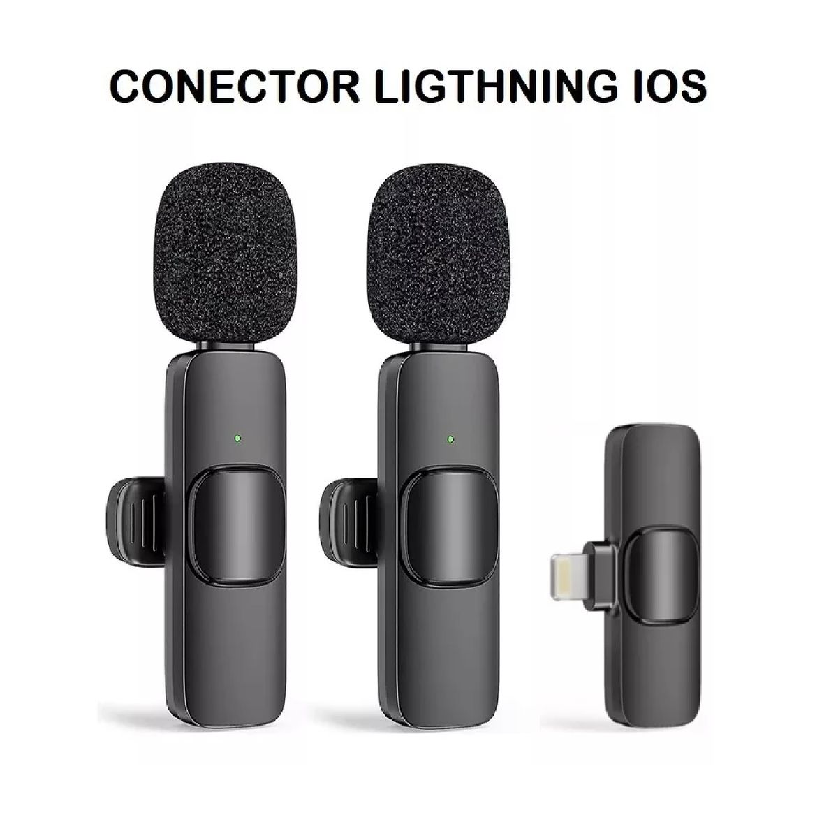 GENERICO - Micrófono Inalámbrico de Solapa Set x2 Unidades Conector Lightning Tiktok Influencer Redes