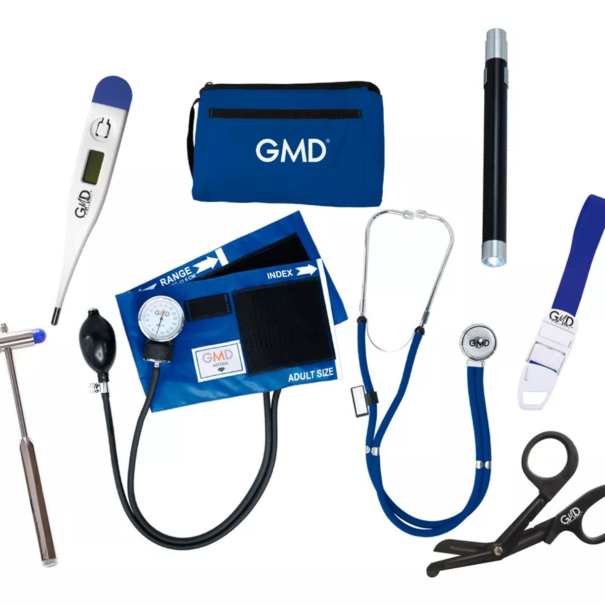 GMD - Kit Completo Enfermería Uso Clínico Y Estudiantil 7 Piezas Azul Ceruleo