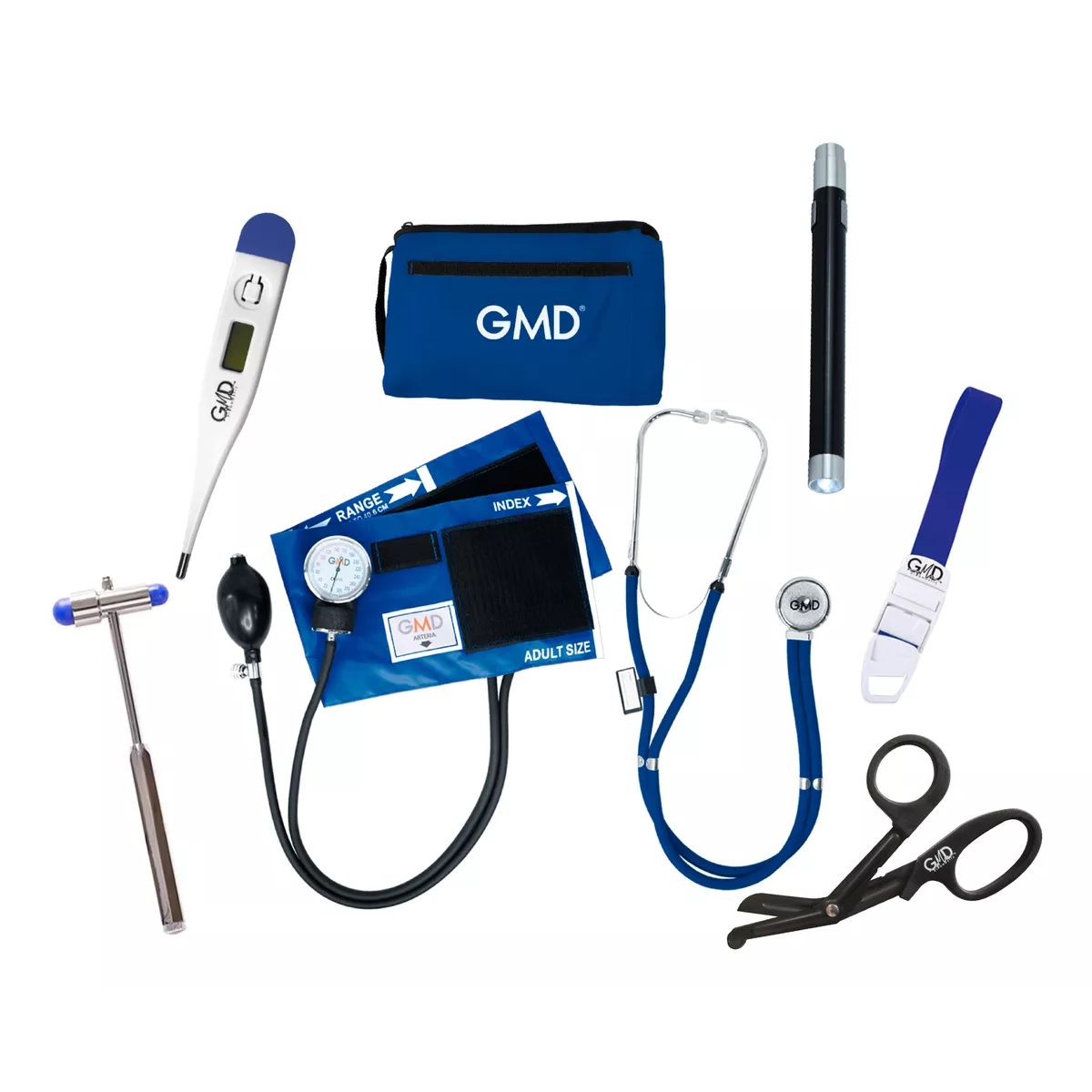 GMD - Kit Completo Enfermería Uso Clínico Y Estudiantil 7 Piezas Azul Ceruleo