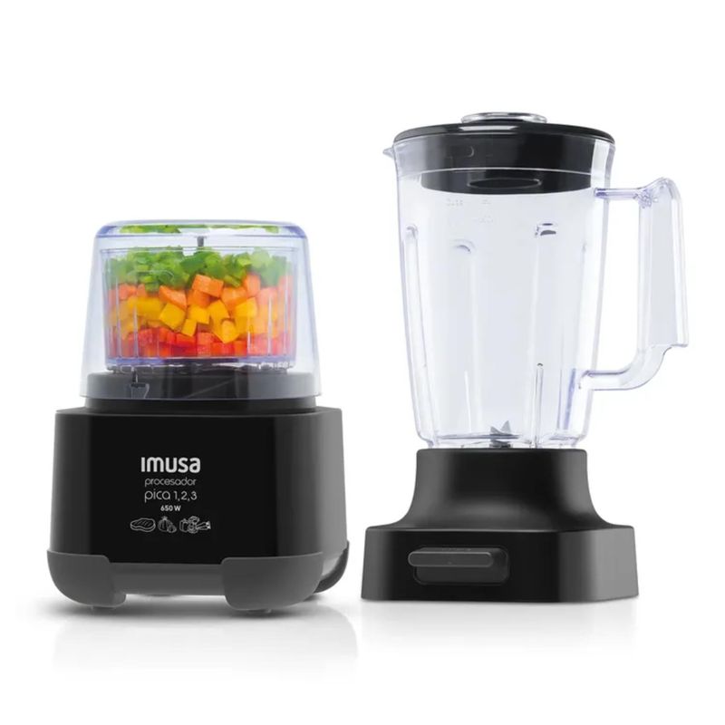 IMUSA - Procesador IMUSA Picatodo 123 + Vaso Negro 650 Watts