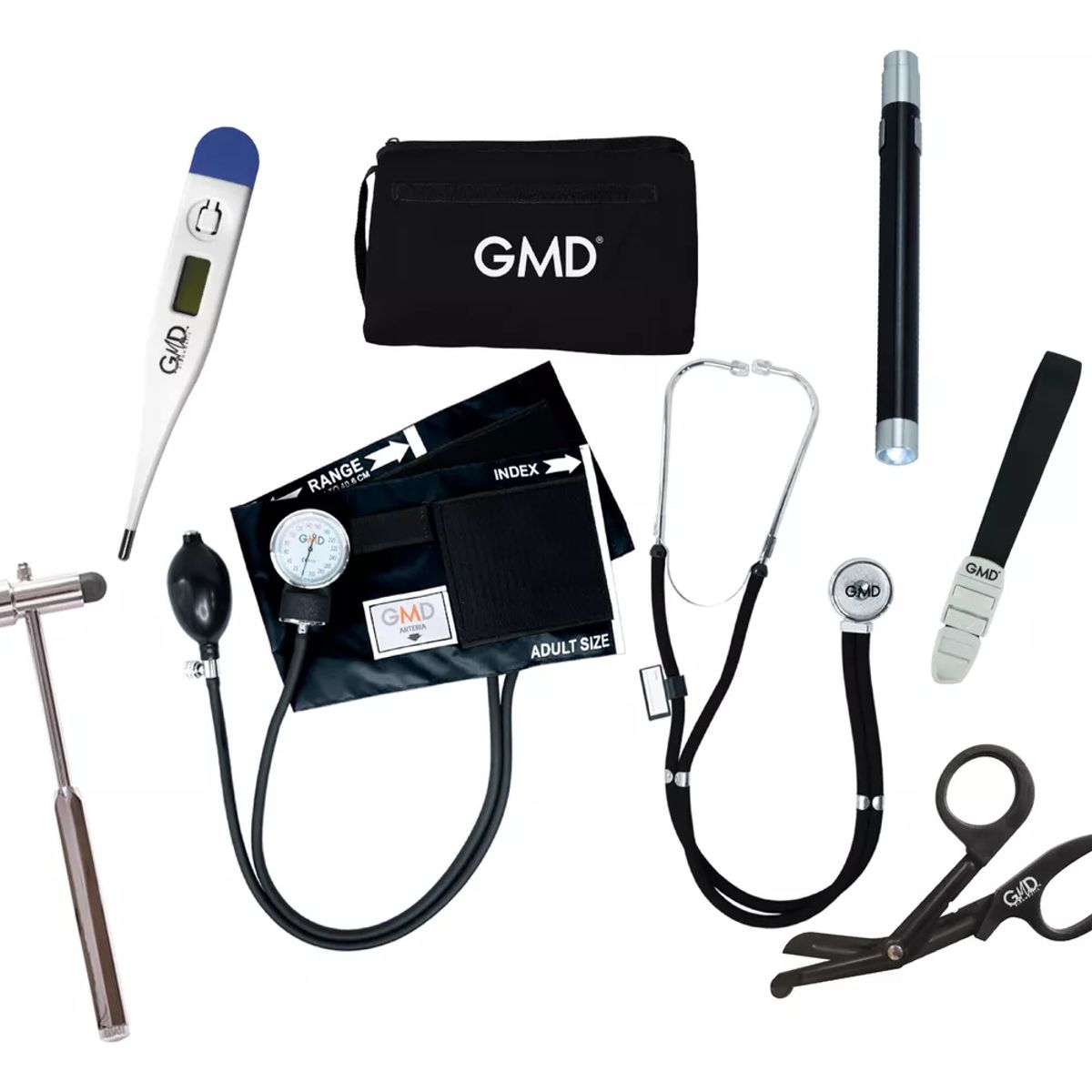 GMD - Kit Completo Enfermería Uso Clínico Y Estudiantil 7 Piezas Negro