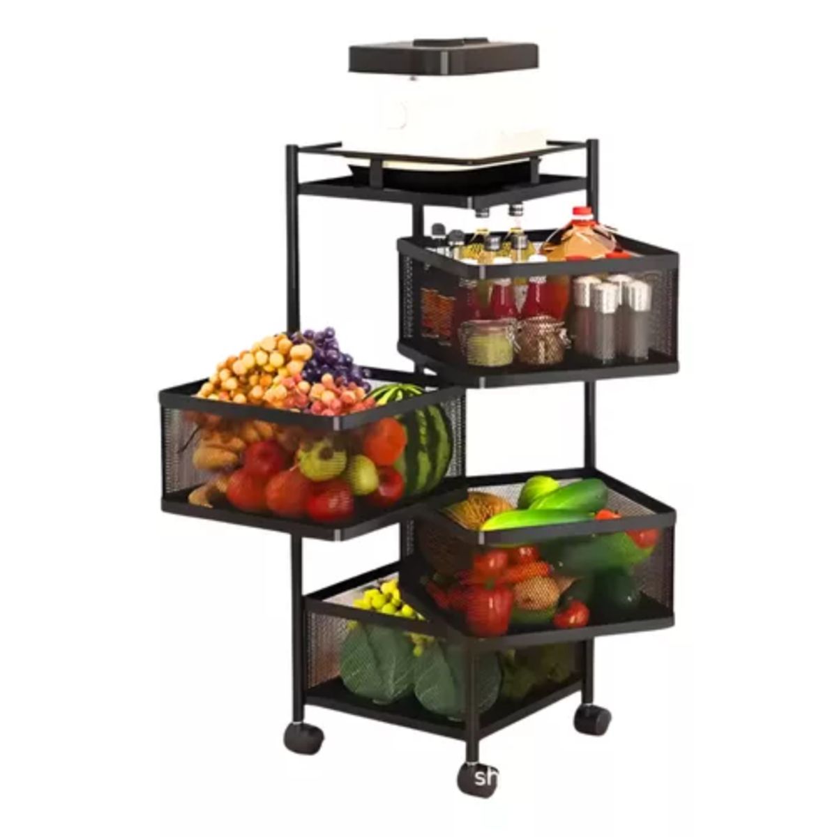 GENERICO - Estante Para Frutas Verduras Con Ruedas 6 Niveles Sa-200