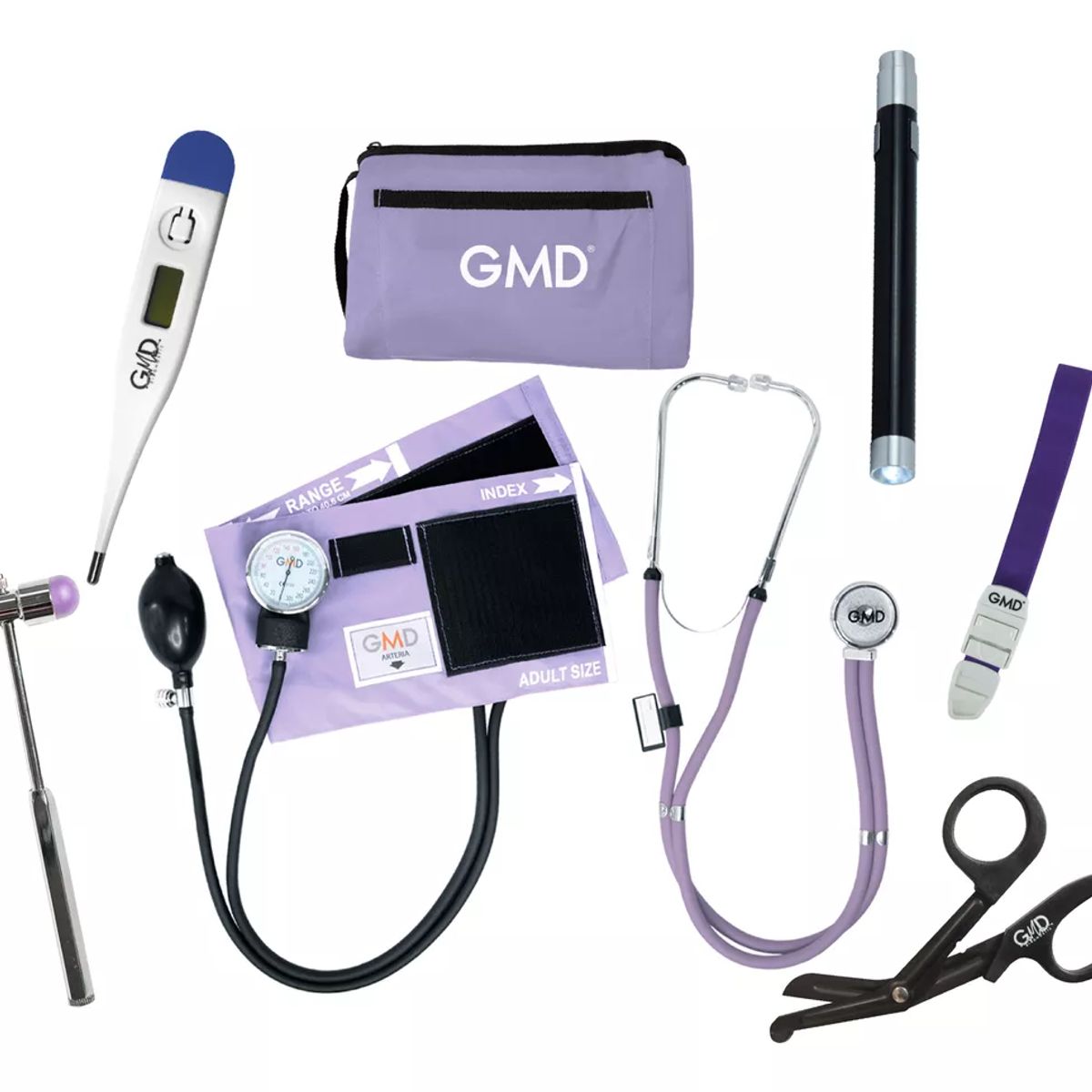 GMD - Kit Completo Enfermería Uso Clínico Y Estudiantil 7 Piezas Lila