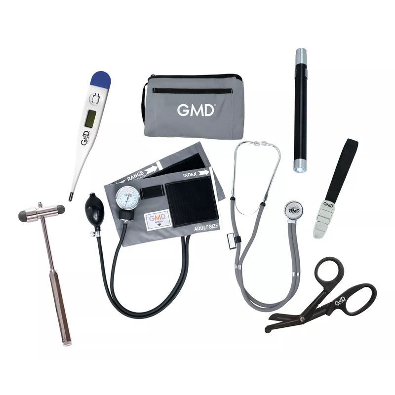 GMD - Kit Completo Enfermería Uso Clínico Y Estudiantil 7 Piezas Gris