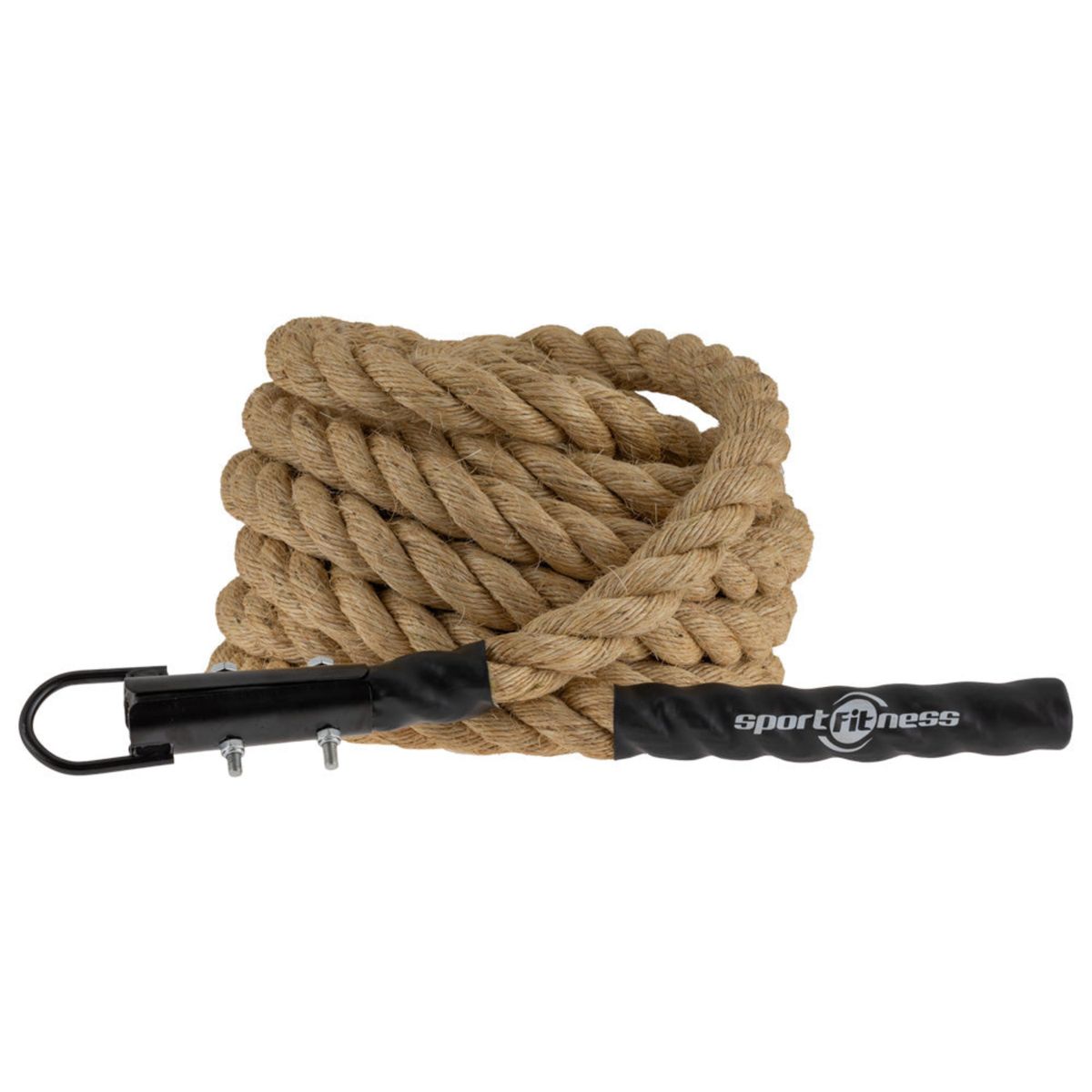 SPORT FITNESS - Cuerda Escalada 50MMX10MT Con Gancho (Cafe)  Sportfitness.