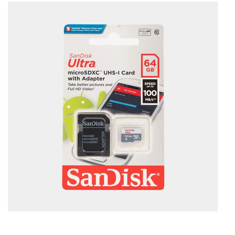 SANDISK - Memoria Micro SD Sandisk ULTRA 64GB clase 10