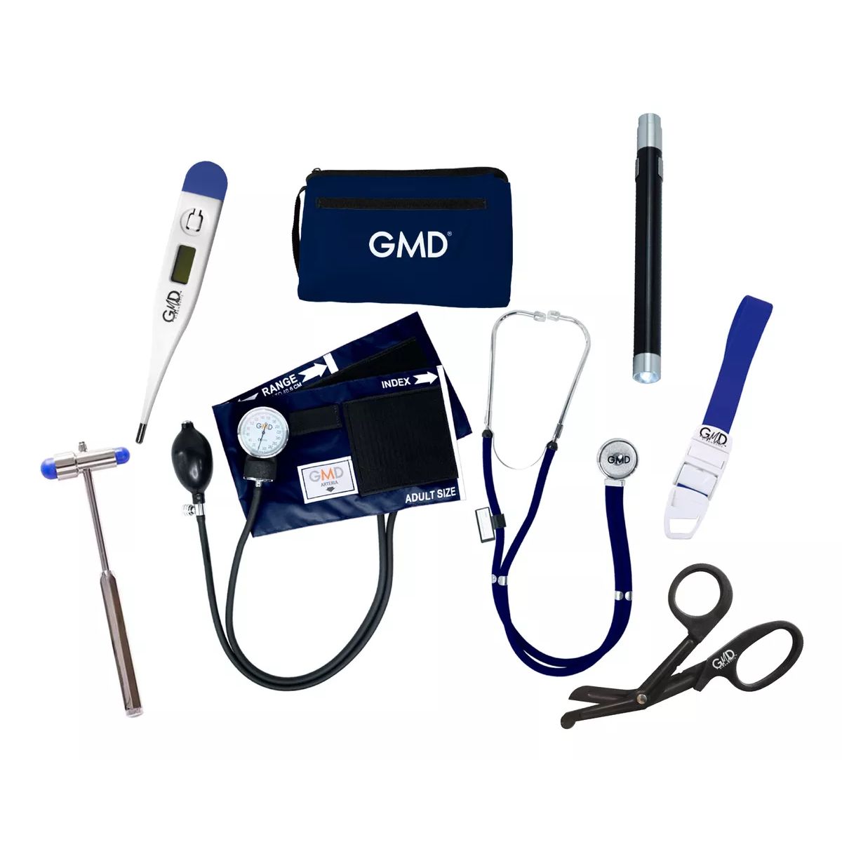GMD - Kit Completo Enfermería Uso Clínico Y Estudiantil 7 Piezas Azul Profundo