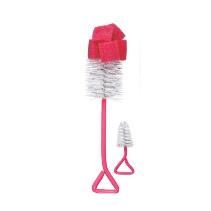 EVENFLO - Escobillon Doble para Biberones y Mamilas Fucsia - Evenflo