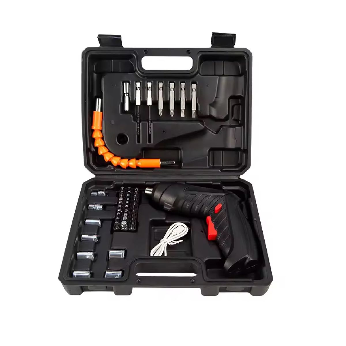 GENERICO - Destornillador Eléctrico Inalámbrico Recargable 3.6V, Torque 3.5Nm, Set x 47 Piezas