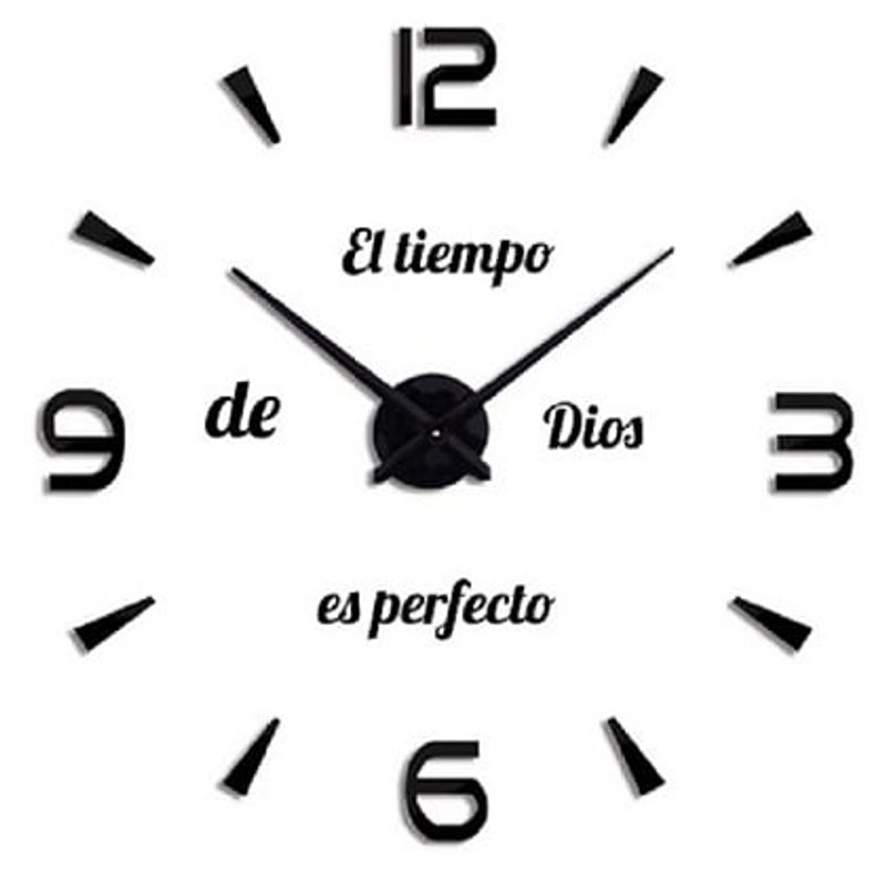 COOL TIME RELOJES - RELOJ DE PARED 3D MINI + FRASE EN VINILO COLOR NEGRO