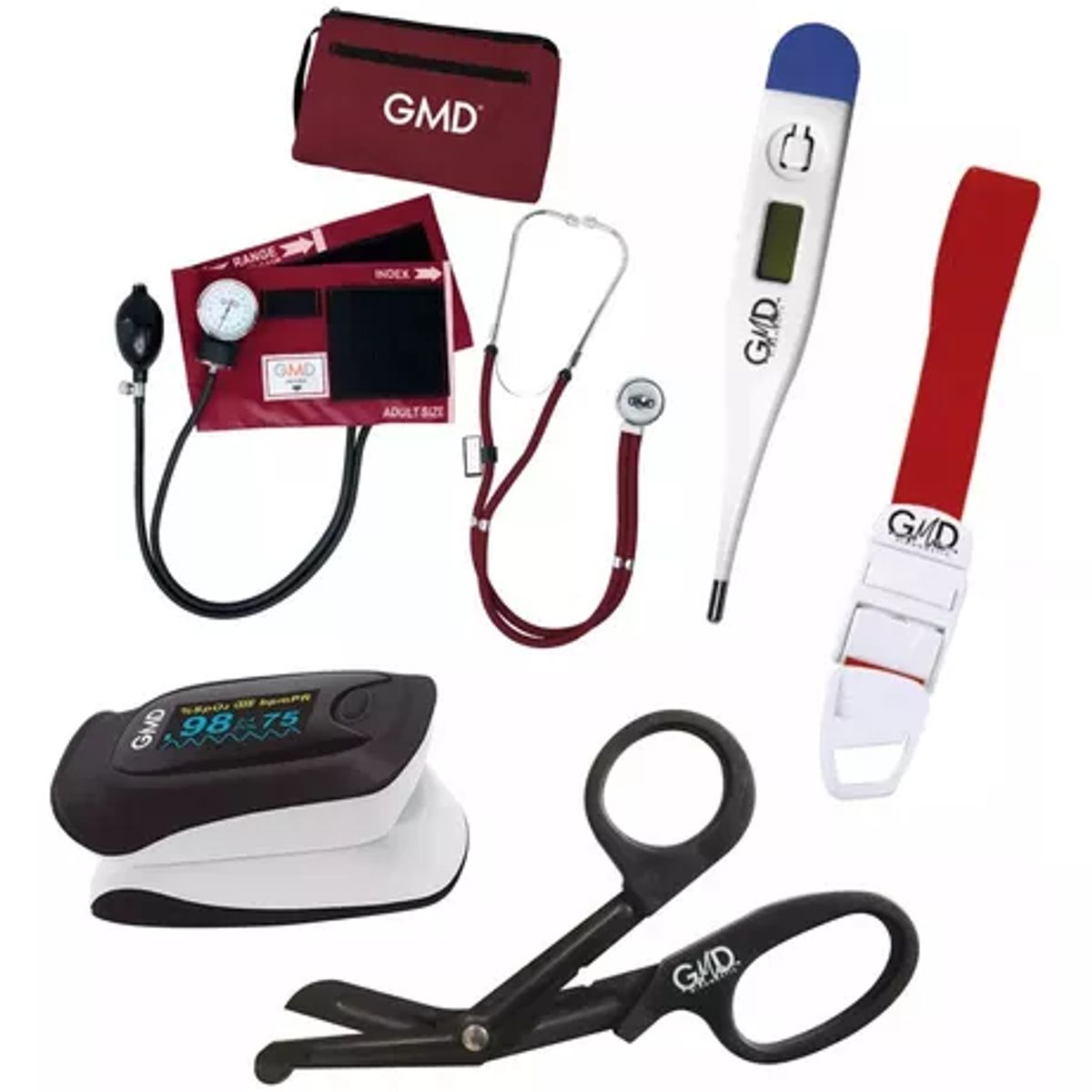 GMD - Kit Completo Enfermería Uso Clínico Y Estudiantil 6 Piezas Vinotinto