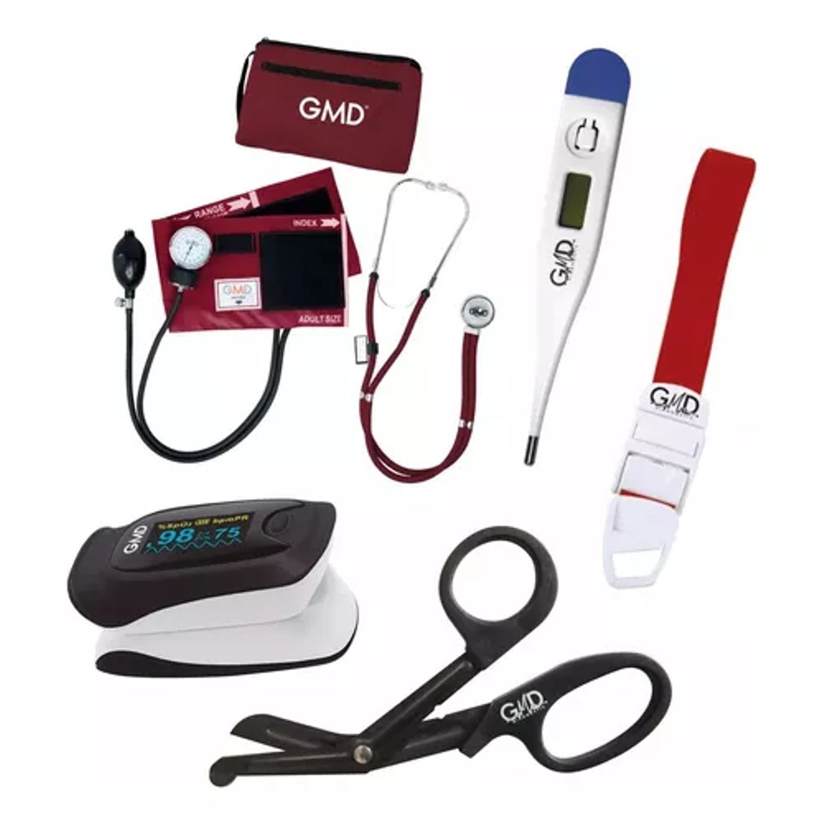 GMD - Kit Completo Enfermería Uso Clínico Y Estudiantil 6 Piezas Vinotinto
