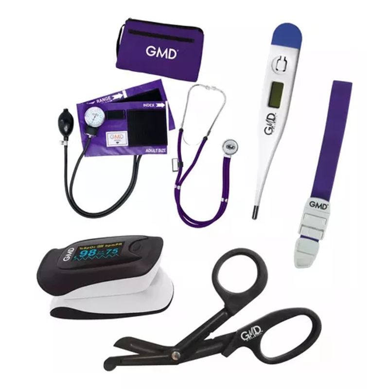 GMD - Kit Completo Enfermería Uso Clínico Y Estudiantil 6 Piezas Morado
