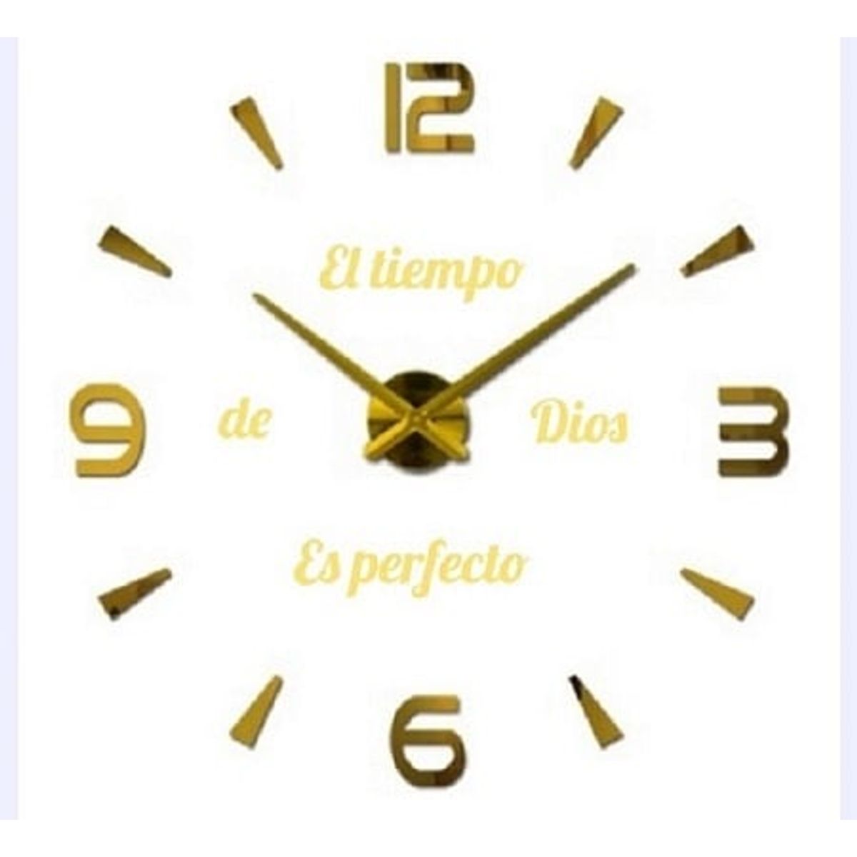 COOL TIME RELOJES - RELOJ DE PARED MINI TAMAÑO 50X50CM + FRASE EN VINILO COLOR DORADO