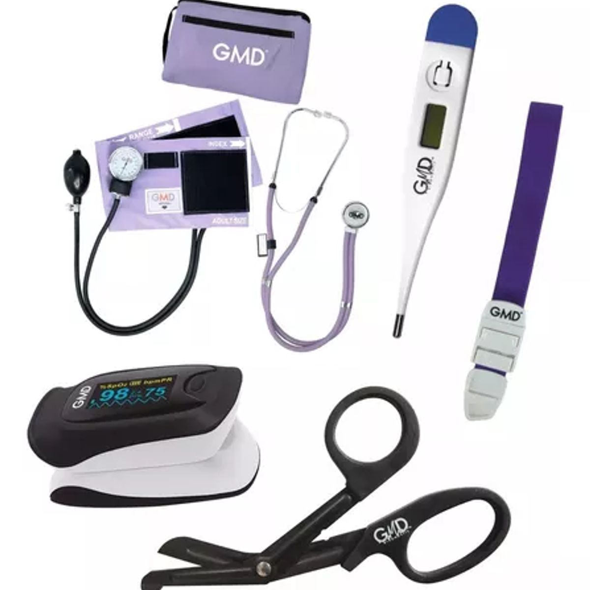 GMD - Kit Completo Enfermería Uso Clínico Y Estudiantil 6 Piezas Lila
