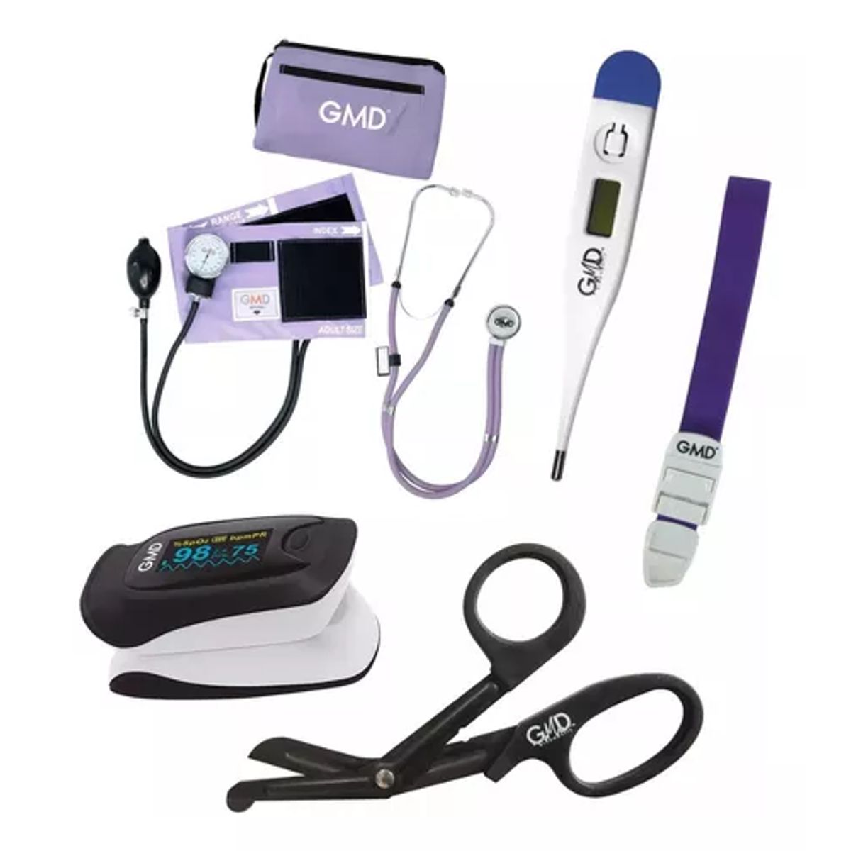 GMD - Kit Completo Enfermería Uso Clínico Y Estudiantil 6 Piezas Lila
