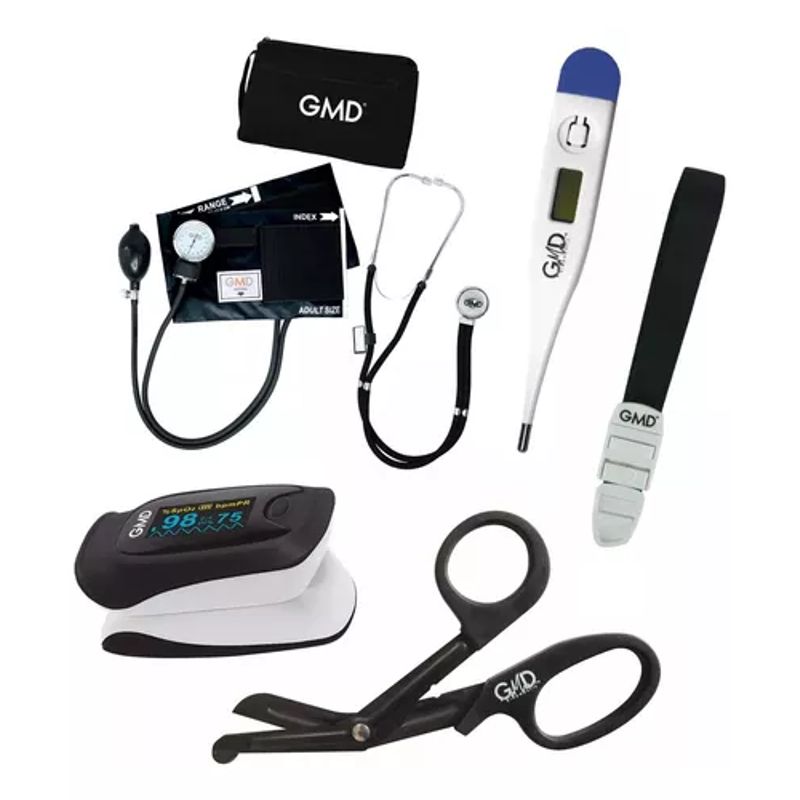 GMD - Kit Completo Enfermería Uso Clínico Y Estudiantil 6 Piezas Negro