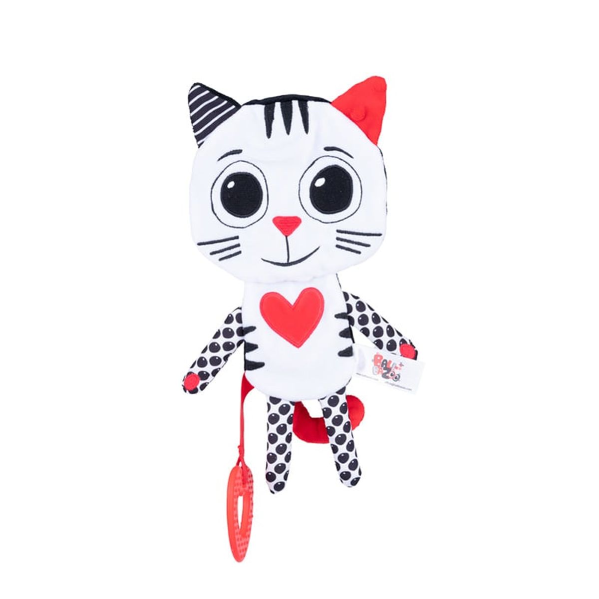 BALIBAZOO - Peluche Gato Sensorial Y Mordedor De Contraste BaliBazoo