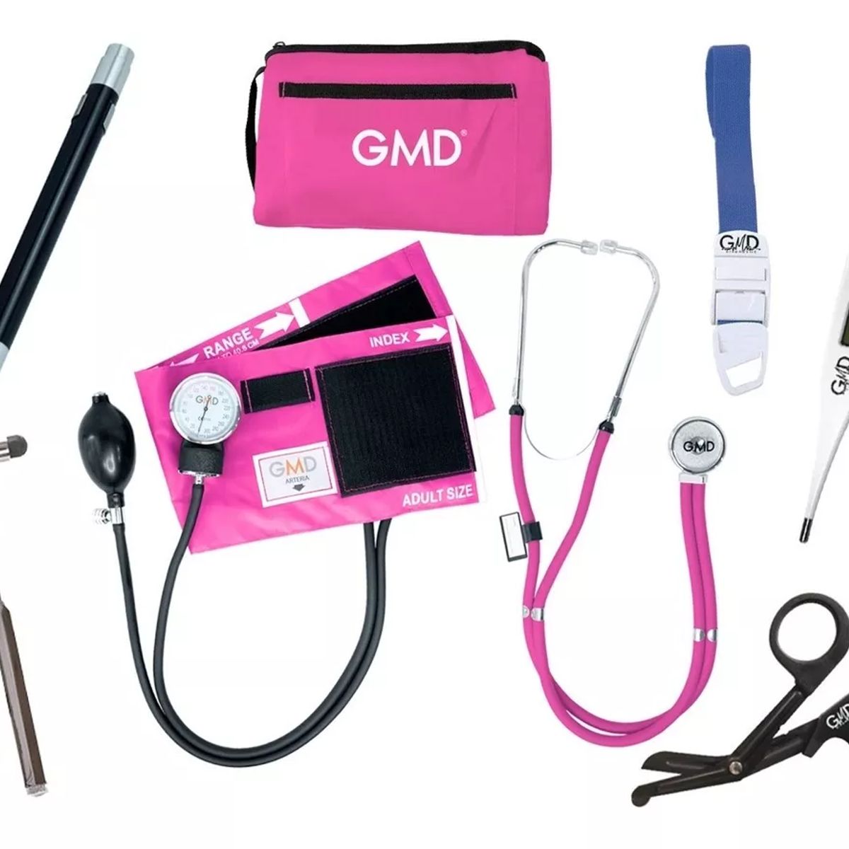 GMD - Kit Completo Enfermería Uso Clínico Y Estudiantil 6 Piezas Rosado Neon