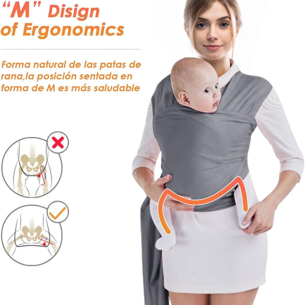 ONE PIXEL - Fular Para Bebé Rebozo Canguro Bebé Ergonómico Elástico