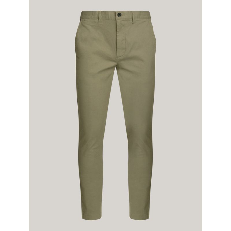 TOMMY HILFIGER - Pantalón Verde chino Essential Bleecker de sarga Tommy Hilfiger