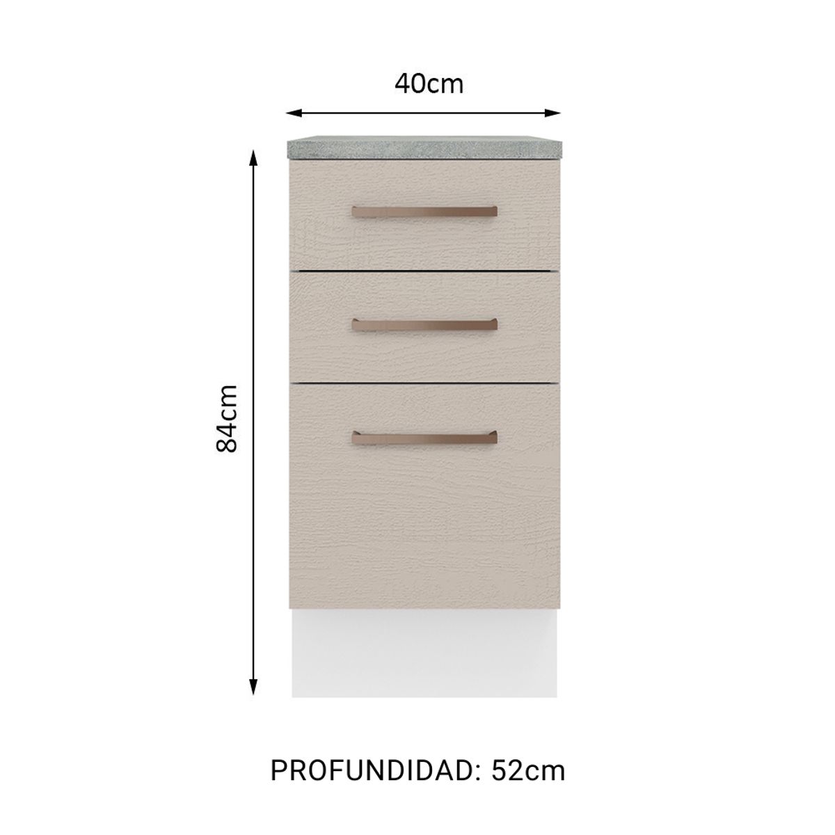 MADESA - Mueble de Cocina Bajo Agata 40 cm 3 Cajones