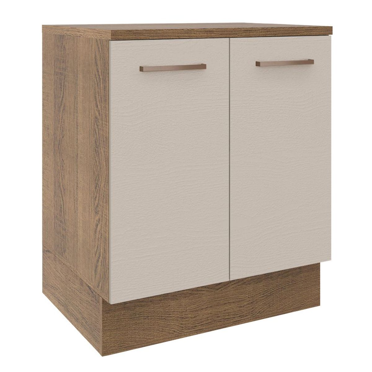 MADESA - Mueble de Cocina Bajo Agata 70 cm 2 Puertas Marrón/Crema