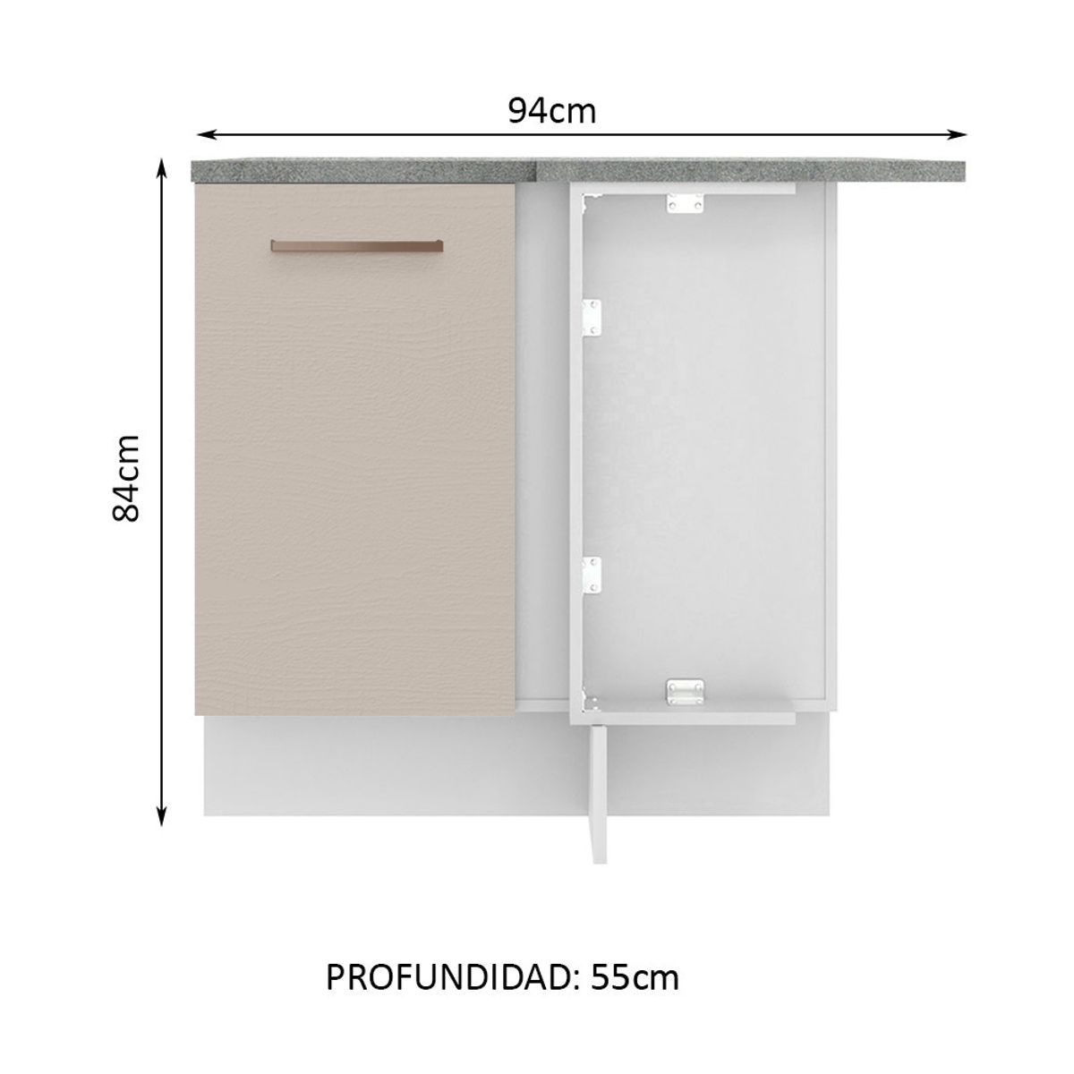 MADESA - Mueble de Cocina Bajo de Esquina Agata 1 Puerta