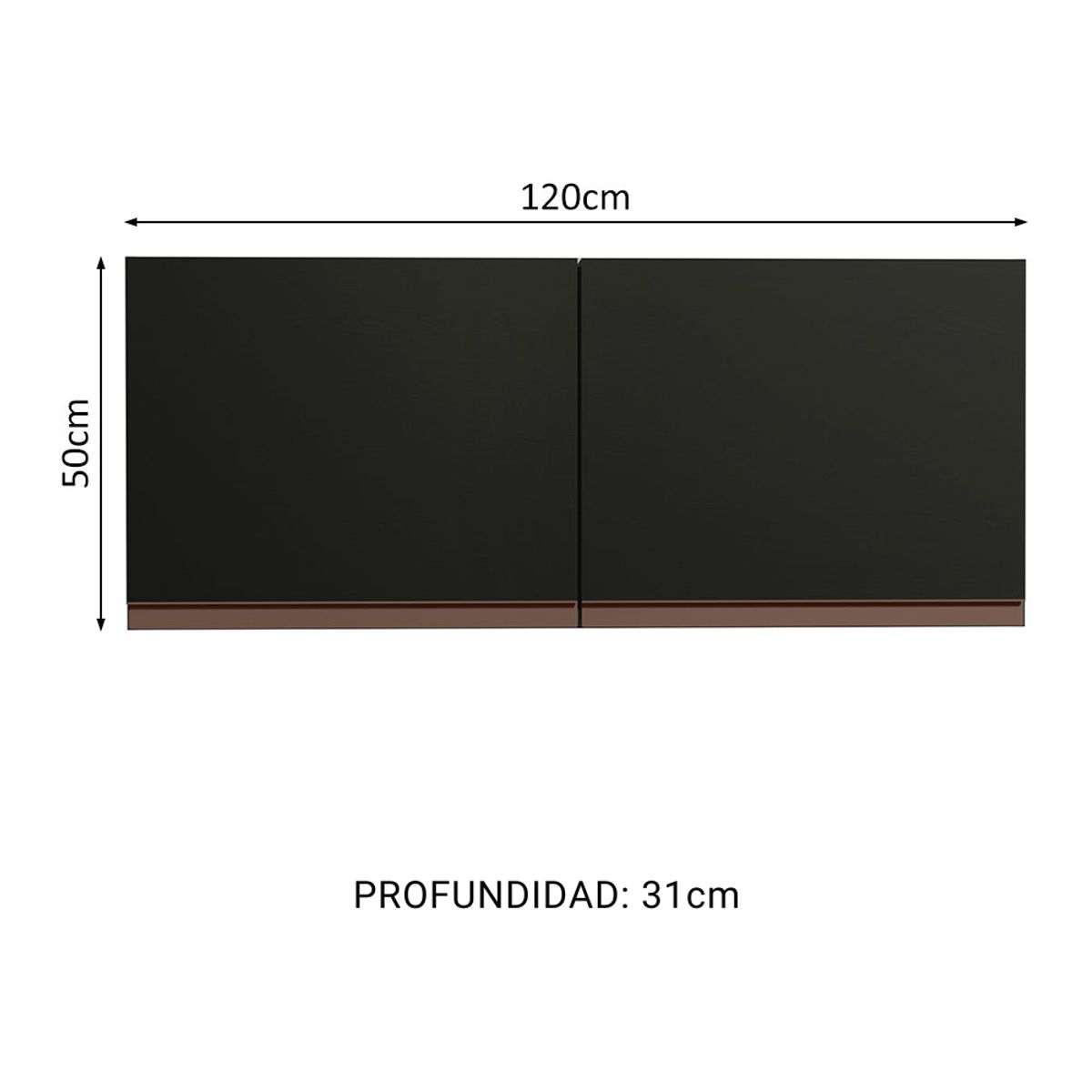 MADESA - Mueble de Cocina Superior Reims con 2 Puertas 120 cm x 50 cm