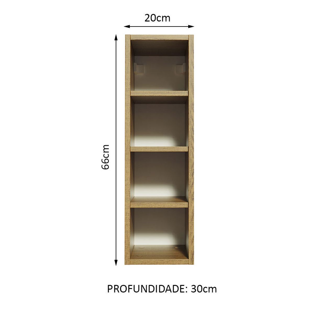 MADESA - Mueble de Cocina Superior Portabotellas Glamy 4 Nichos 20 cm