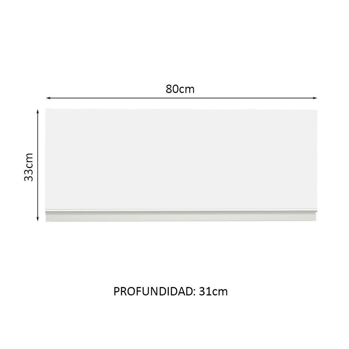 MADESA - Mueble de Cocina Superior Glamy 80 cm 1 Puerta Abatible Marrón/Blanco