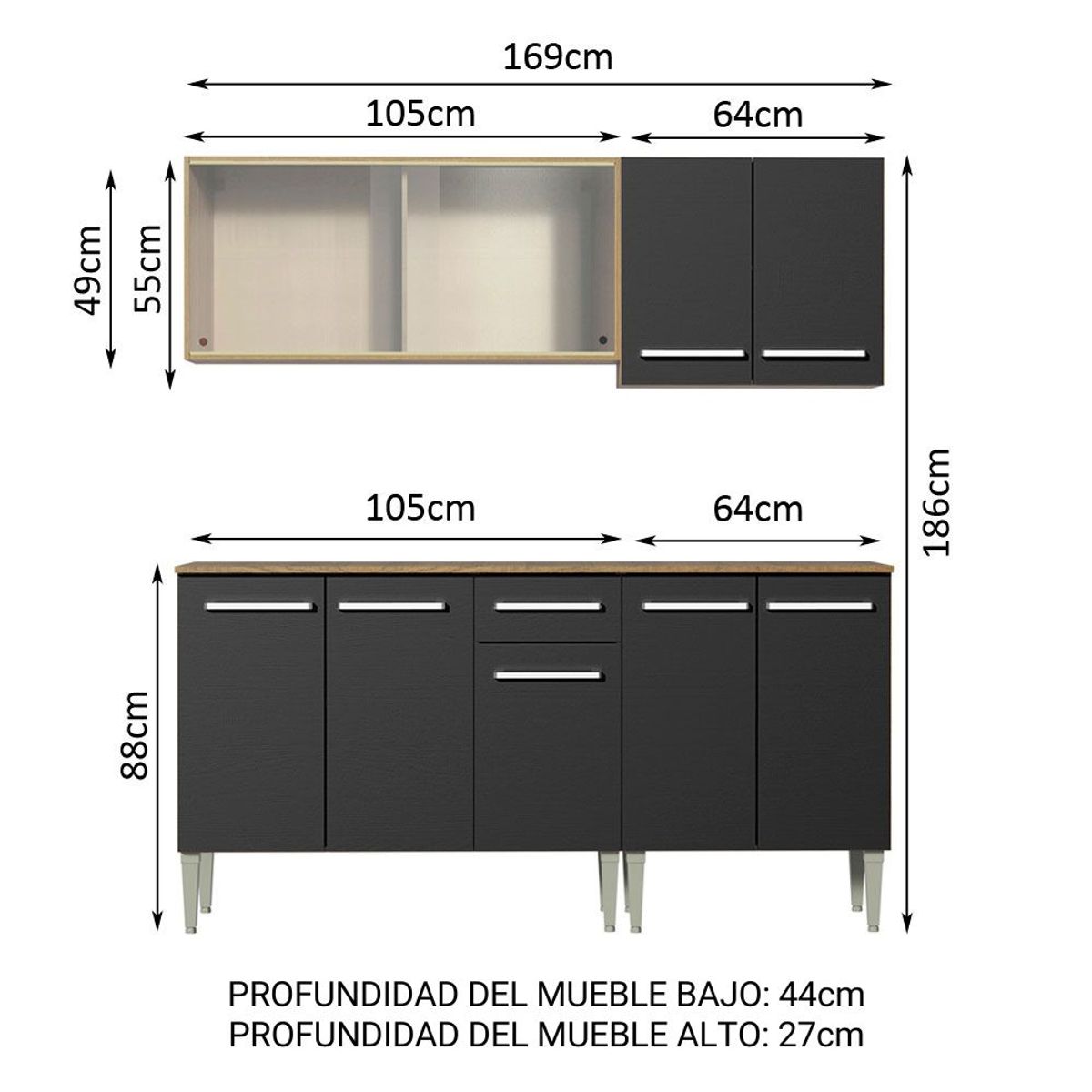 MADESA - Cocina Integral Emilly Box 1.70 Metros 03
