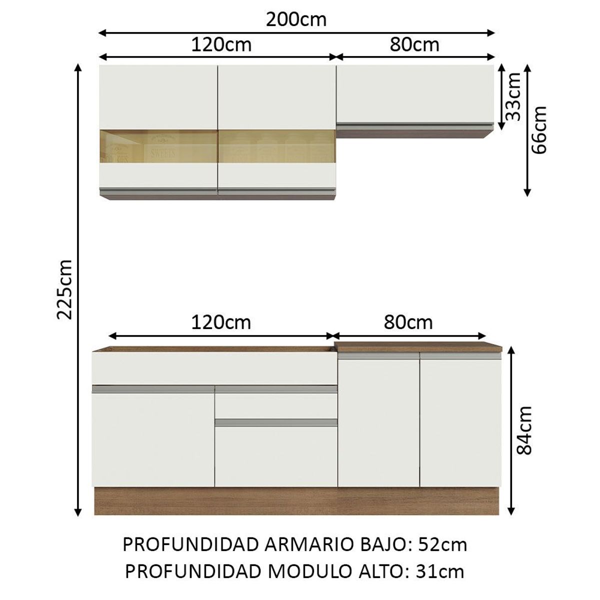 MADESA - Cocina Integral Glamy 2.00 Metros 07
