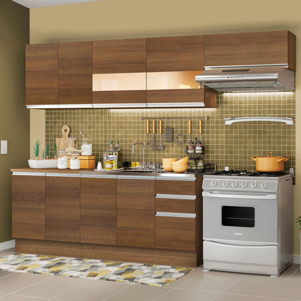 MADESA - Cocina Integral Marcela 2.80 Metros Marrón