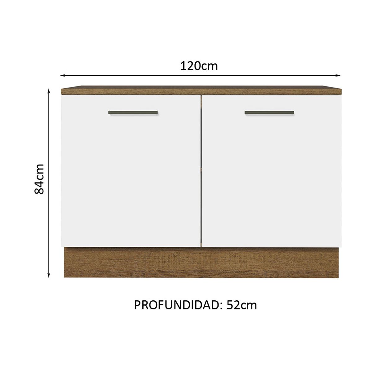 MADESA - Mueble de Cocina Bajo Agata 1.20 m 2 Puertas con Encimera