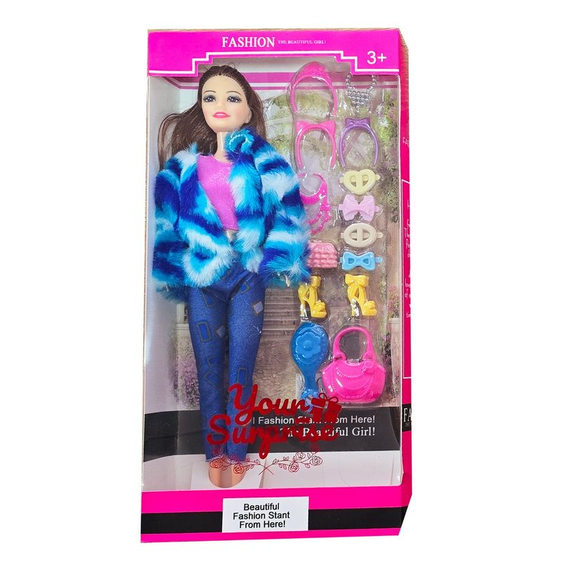 GENERICO - Muñeca Vestido Abrigo Accesorios Moda Juguete Niñas