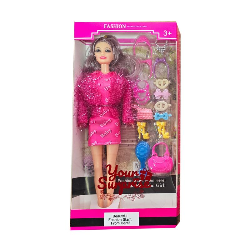 GENERICO - Muñeca Vestido Abrigo Accesorios Moda Juguete Niñas