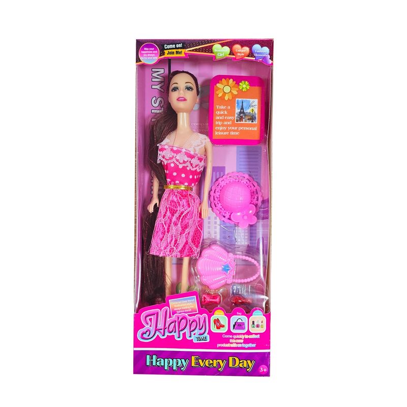GENERICO - Muñeca Vestido Accesorios Sombrero Viaje Juguete Niñas