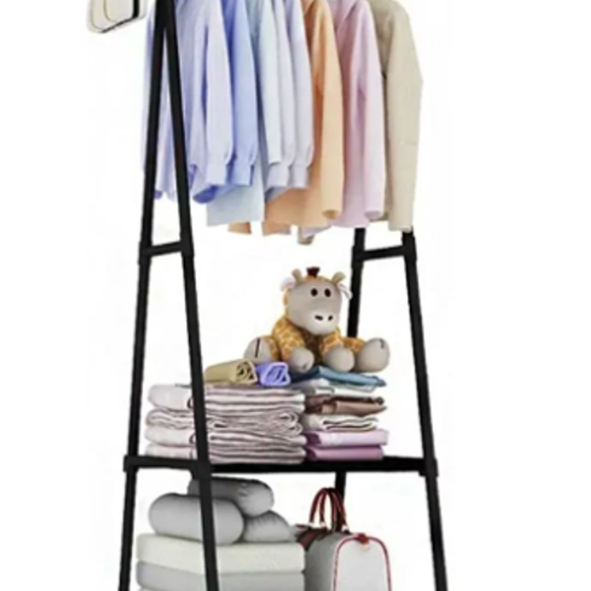 GENERICO - Estante de Almacenamiento de Abrigos Triangular Móvil