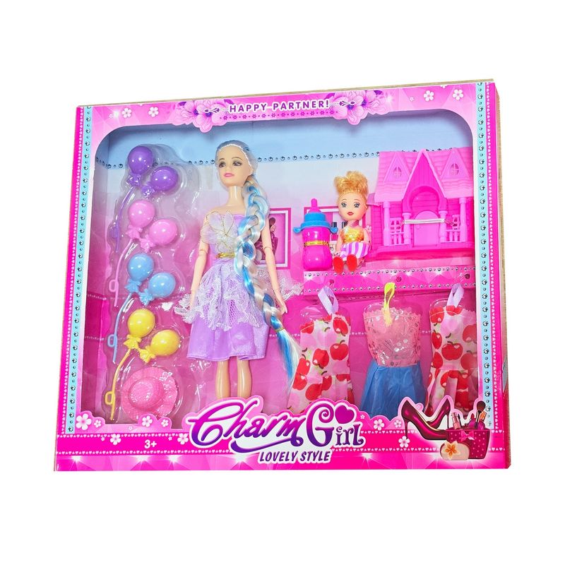 GENERICO - Muñeca Vestidos Accesorios Casa Globos Juguete Niñas