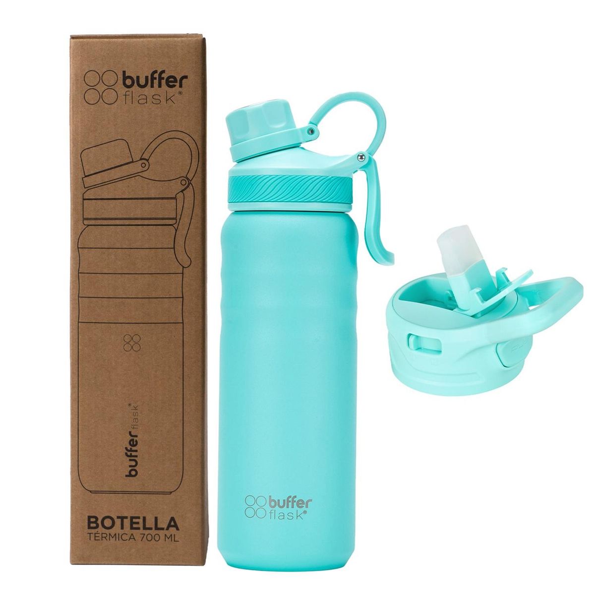 BUFFER FLASK - Termo Botella Agua Termica Acero Inox Buffer - Turquesa-