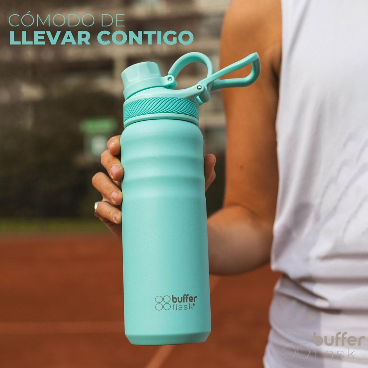 BUFFER FLASK - Termo Botella Agua Termica Acero Inox Buffer - Turquesa-