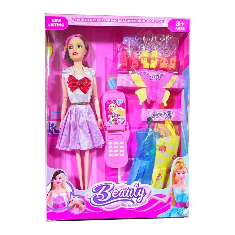 GENERICO - Muñeca Princesa Corona Zapato Juguete Niñas Vestidos