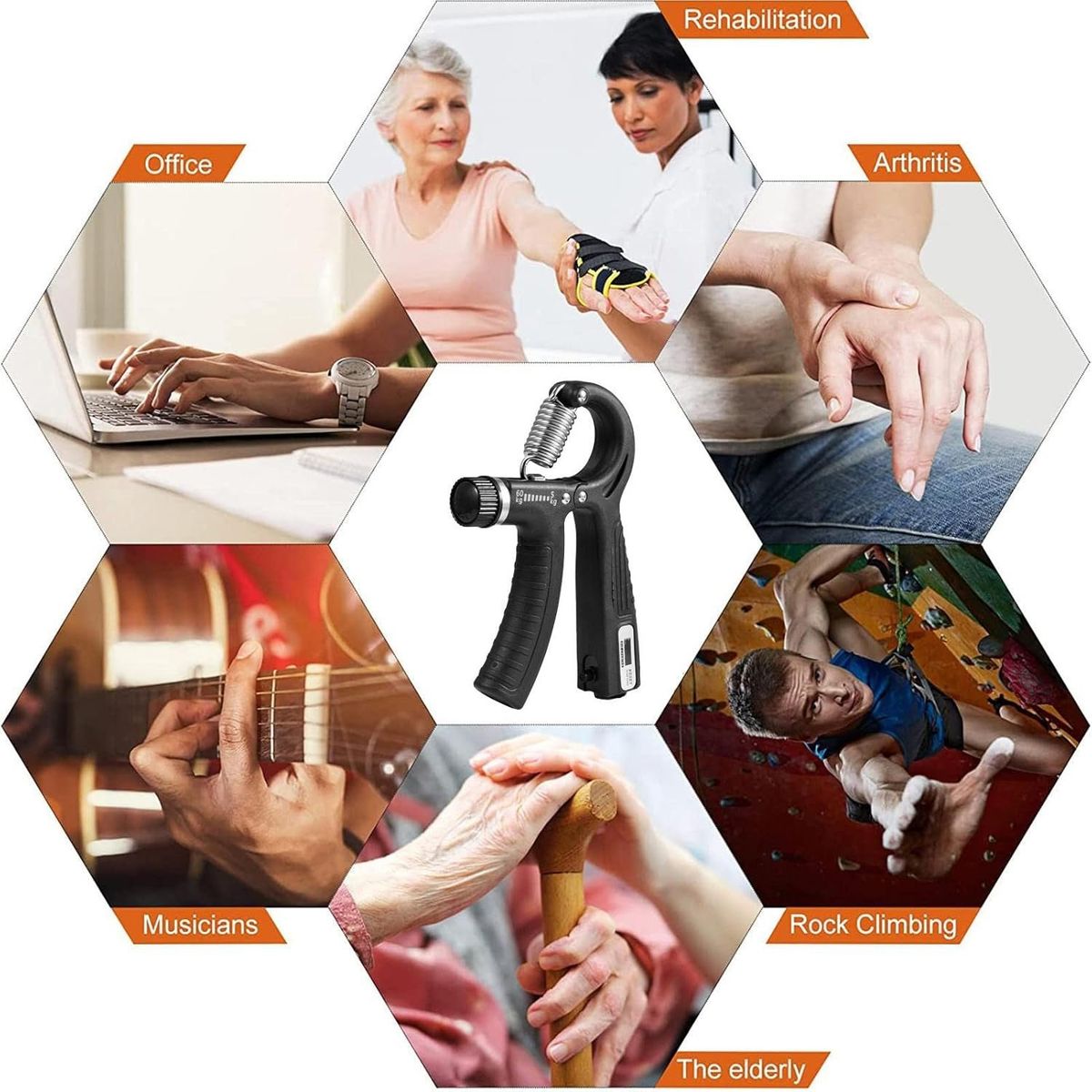 ONE PIXEL - Hand Grip Ejercitador De Manos One Pixel 5 A 60 Kg Set x2