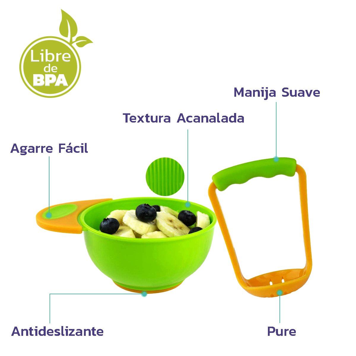 ENFANTASY - Set De Comida Para Bebés Mash Bowl Papilla Puré